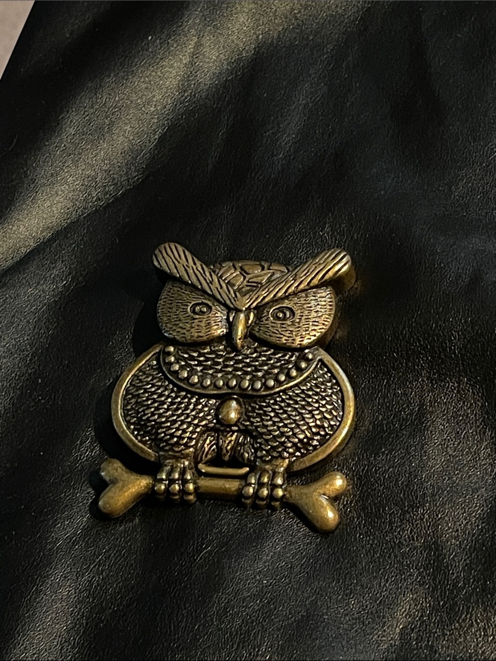WHO? Antique bronze color Owl Belt Buckle - Men/Women